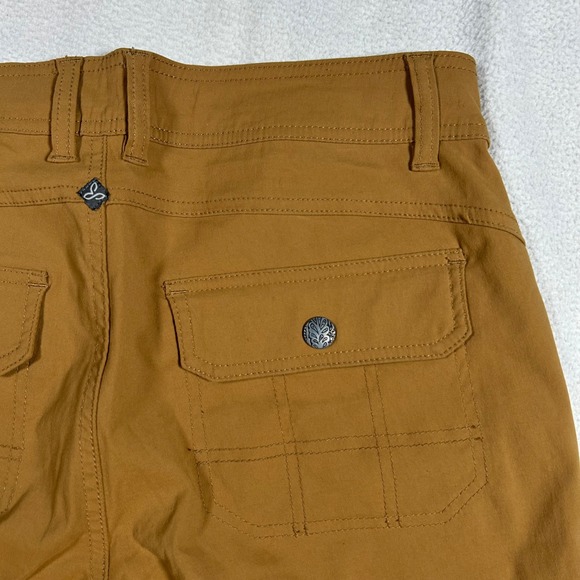 Prana Halle Hiking Pants Womens 8 Regular Brown Ochre Stretch Zion Roll Up Leg - Picture 7 of 9